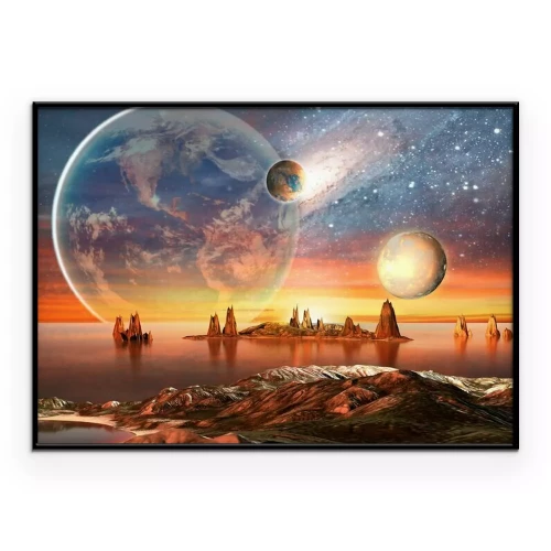 Poster Ruimtelandschap met aarde