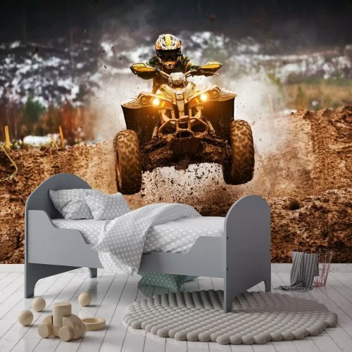 Fotobehang Quad in het veld