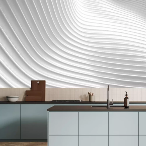 Fotobehang Luxe wit-grijze golf