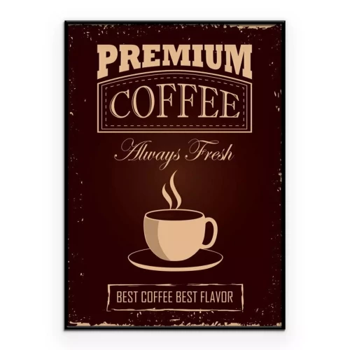 Poster Retro compositie met een kopje versgezette koffie