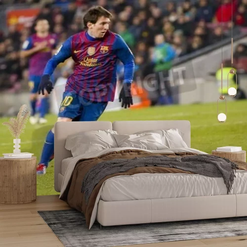 Fotobehang Voetballer Lionel Messi tijdens een wedstrijd