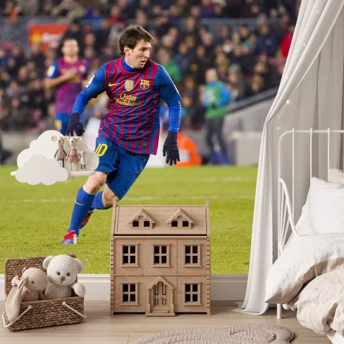 Fotobehang Voetballer Lionel Messi tijdens een wedstrijd