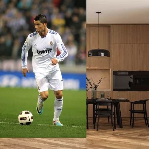 Fotobehang Ronaldo in de kleuren van Real Madrid