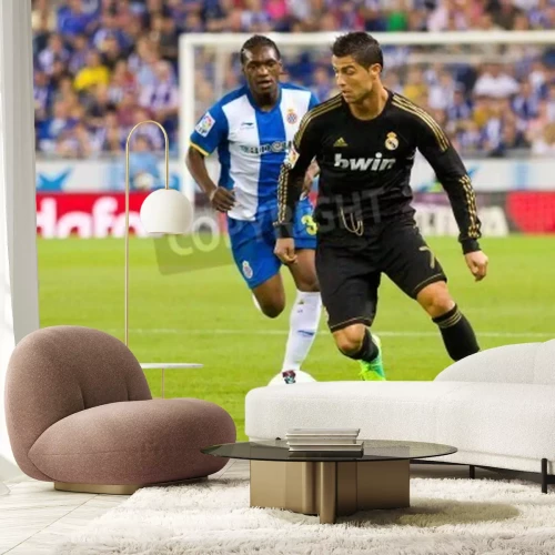 Fotobehang Ronaldo rent naar de bal