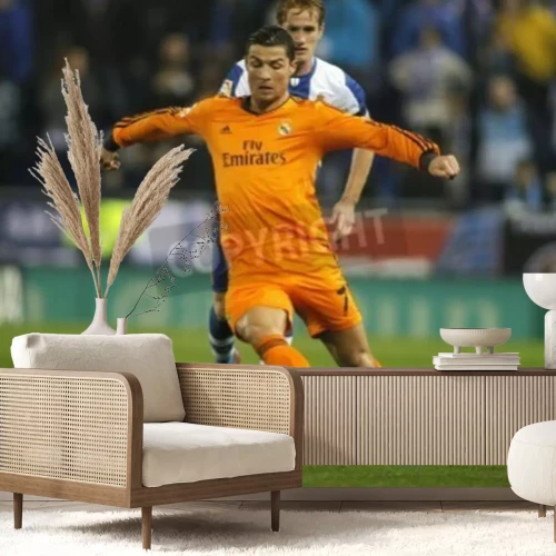 Fotobehang Ronaldo in de kleuren van Real Madrid