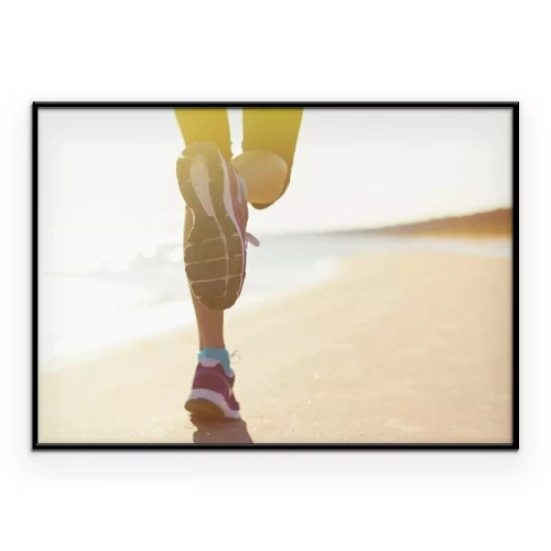Poster Ochtendjoggen op het strand