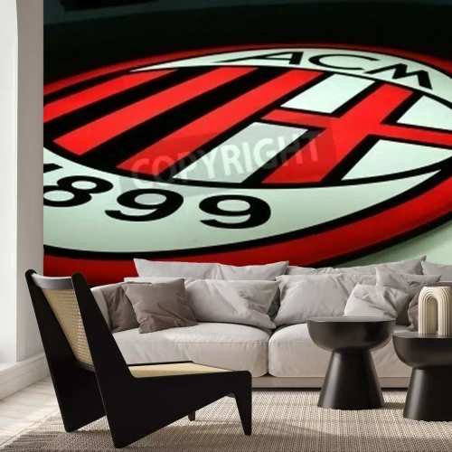 Fotobehang Logo van de voetbalclub AC Milan