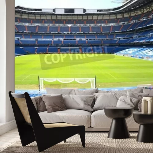 Fotobehang Uitzicht op het stadion vanaf de doeltribune