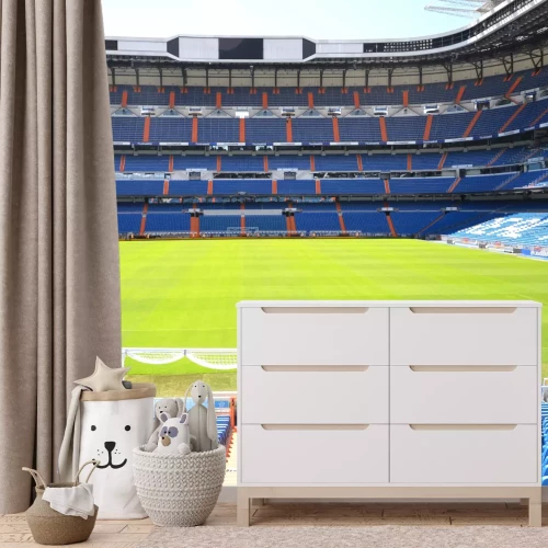 Fotobehang Uitzicht op het stadion vanaf de doeltribune