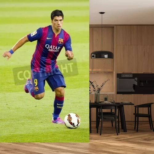 Fotobehang Suarez op het groene veld