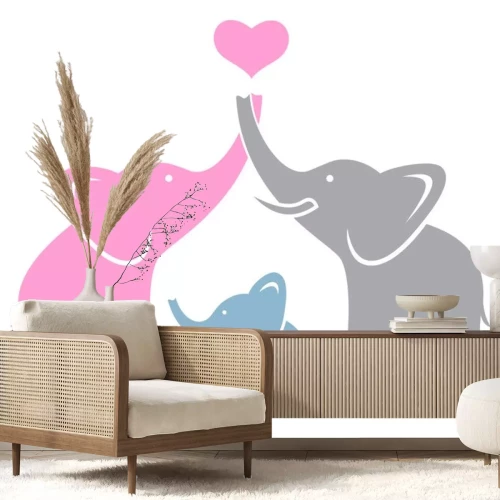 Sticker Elephant family. Symbol or logo