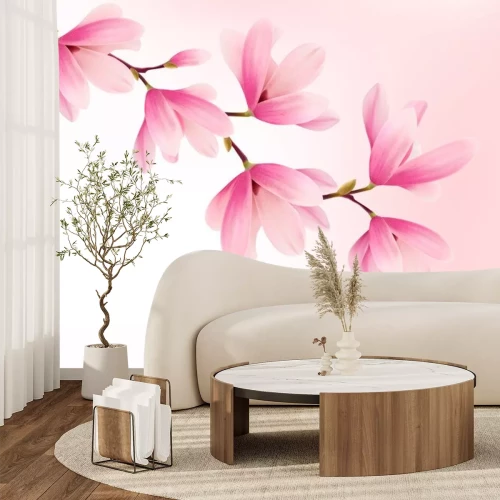 Sticker Afbeeldingen met een roze magnolia
