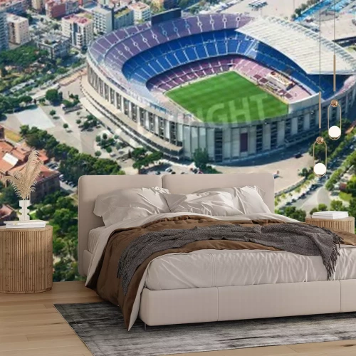 Fotobehang Een vogelperspectief van het 3D stadion