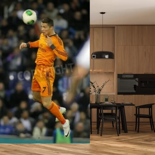 Fotobehang Cristiano Ronaldo tijdens een wedstrijd