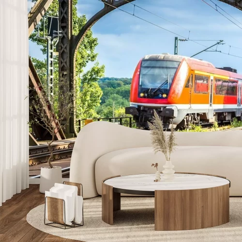 Fotobehang Elektrische locomotief in Frankfurt