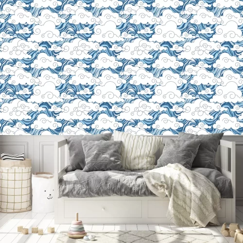 Behang vintage cloud Chinese naadloze patroon