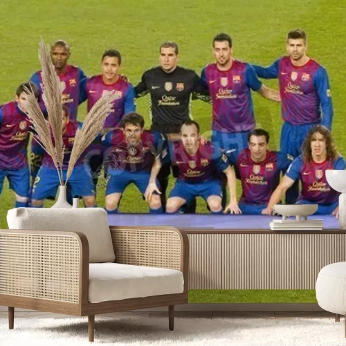 Fotobehang Voetballers van het Spaanse elftal