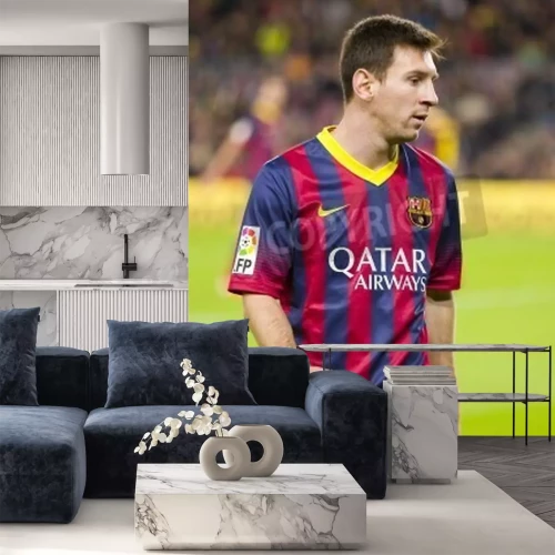 Fotobehang Messi op het veld