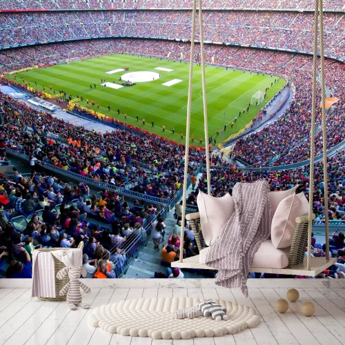 Fotobehang Volle tribunes tijdens de wedstrijd