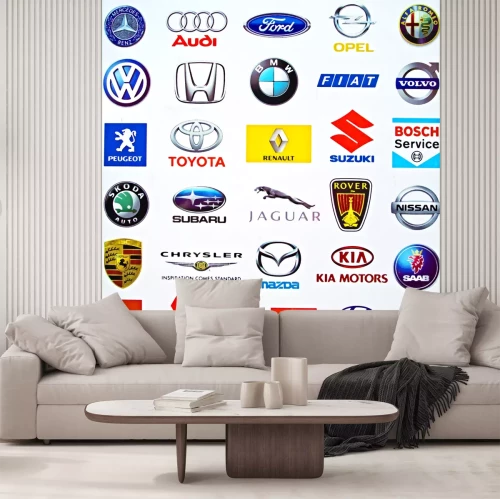 Fotobehang Logos of international carmakers