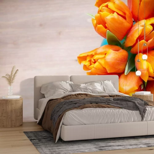 Sticker Oranje tulpen in een boeket