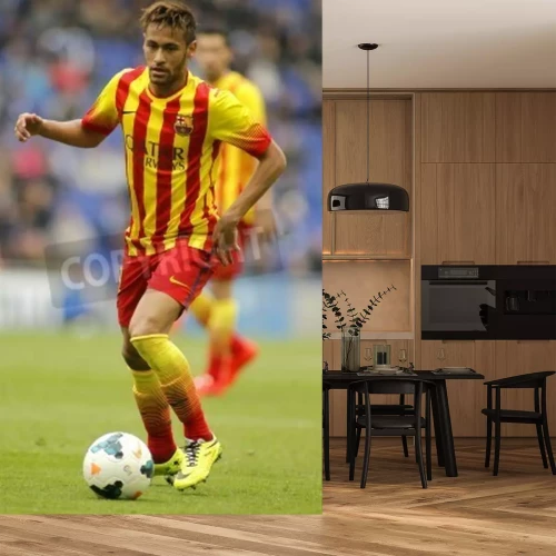 Fotobehang Neymar schopt de bal