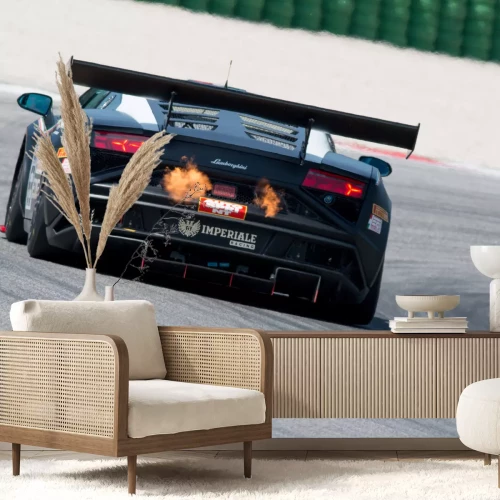 Fotobehang Misano Adriatico, Rimini, Italië - 10 mei: Een Lamborghini Gallardo GT3 van Imperiale Racing team, gedreven door AMICI Andrea (ITA) en BARRI Giacomo (ITA), de CI Gran Turismo auto racen op 10 mei 2014