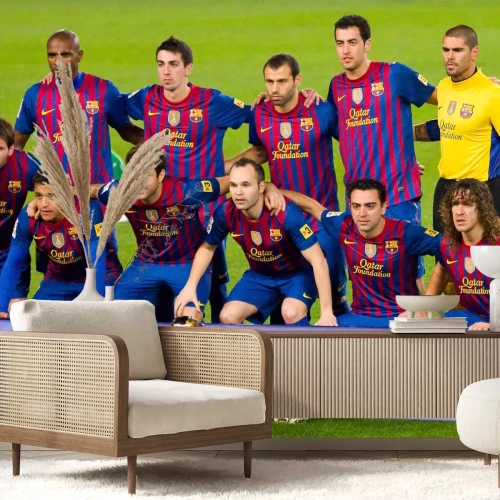 Fotobehang De opstelling van de wedstrijd van Barcelona
