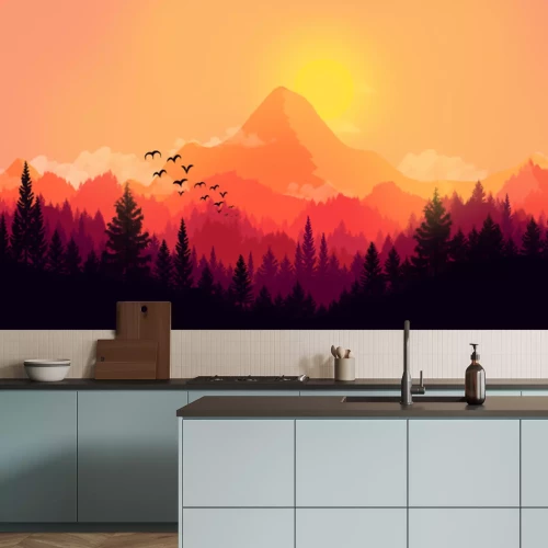 Sticker Vlakke landschap