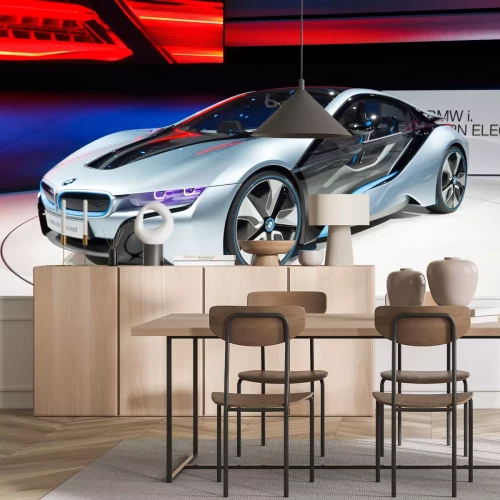 Fotobehang FRANKFURT - 24 september: BMW i8 Concept car getoond op de 64ste IAA Motor Show (Internationale Automobil-Ausstellung) in Frankfurt, Duitsland, op 24 september 2011.