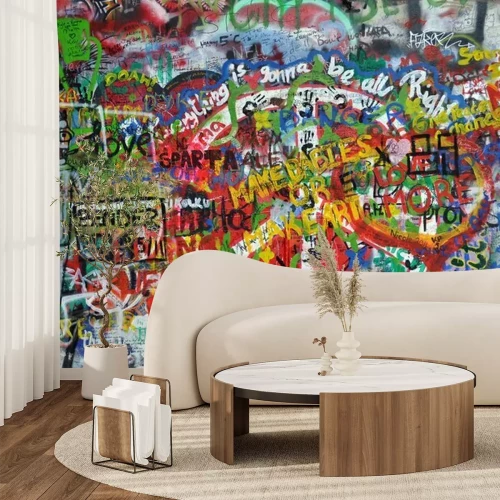 Fotobehang Kleurrijke graffiti op de muur