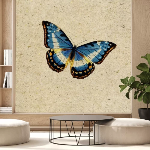 Sticker Vlinder op beige achtergrond