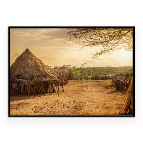 Poster Een dorp in Ethiopië