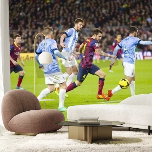 Fotobehang Voetballers vechten voor de bal