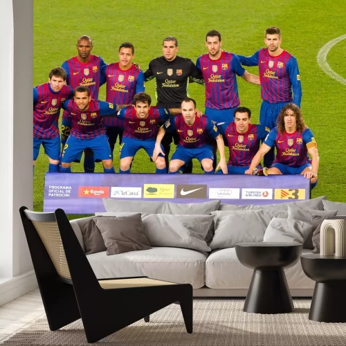 Fotobehang Poserende sportploeg