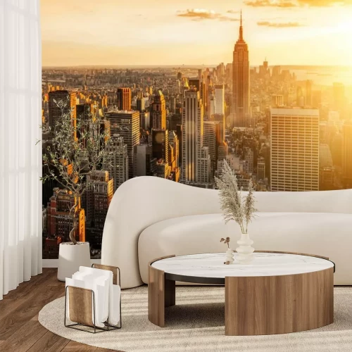 Fotobehang Zonsondergang in het stadsbeeld van New York