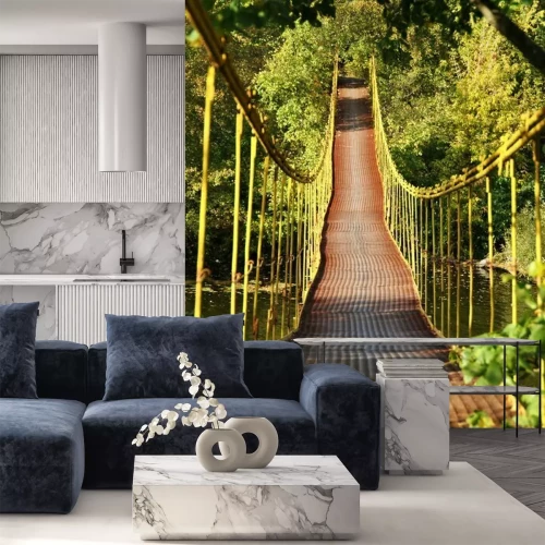 Fotobehang 3D hangbrug