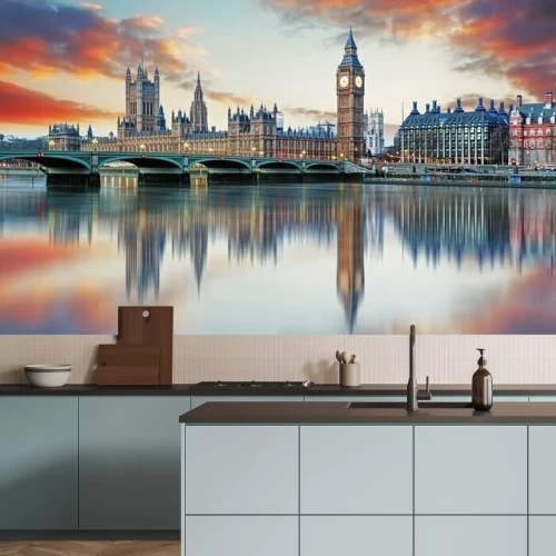 Fotobehang Uitzicht op de Big Ben en de Houses of Parliament in Londen