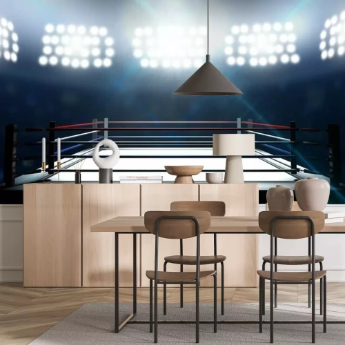 Fotobehang De boksring in de schijnwerpers