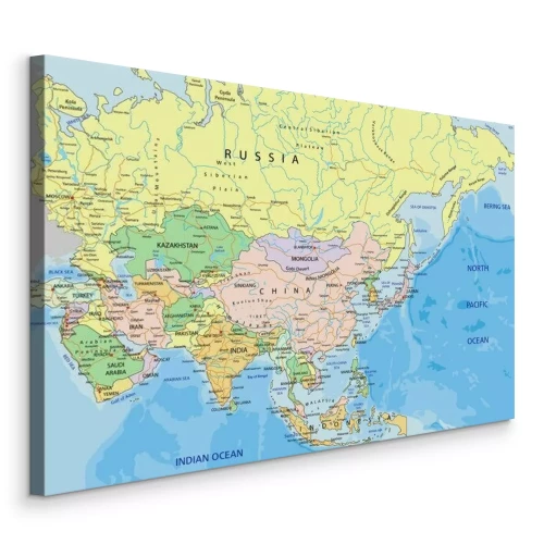 Canvas Politieke kaart van Azië