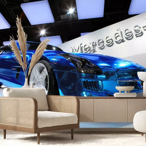 Fotobehang De Mercedes SLS AMG Electric Drive Weergegeven op de 2012 Paris Motor Show op 14 oktober 2012 in Parijs