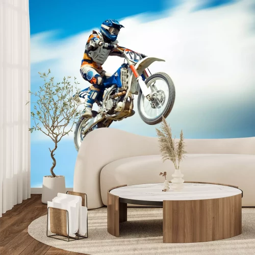 Fotobehang Motorcross in de wolken