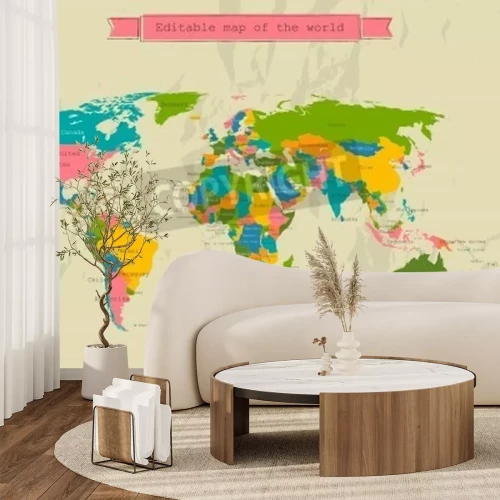 Fotobehang Modieuze wereldkaart