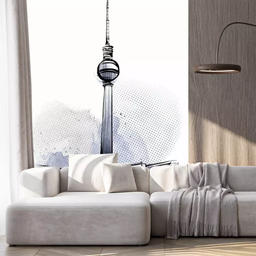 Sticker Grafische afbeelding van de Berlijnse televisietoren.