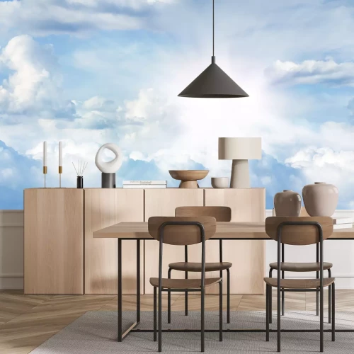 Fotobehang Lucht met zonnestralen