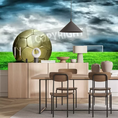 Fotobehang Hemel boven het voetbalveld