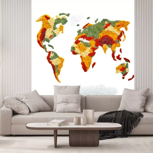 Fotobehang Wereldkaart van kruiden