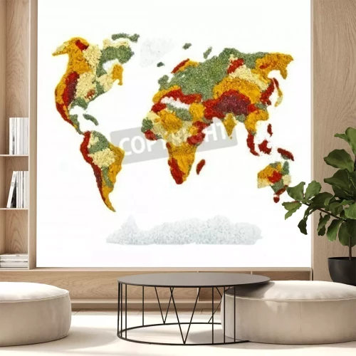 Fotobehang Wereldkaart van kruiden