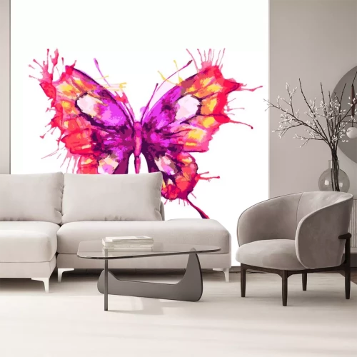 Sticker Vlinder in een abstracte stijl