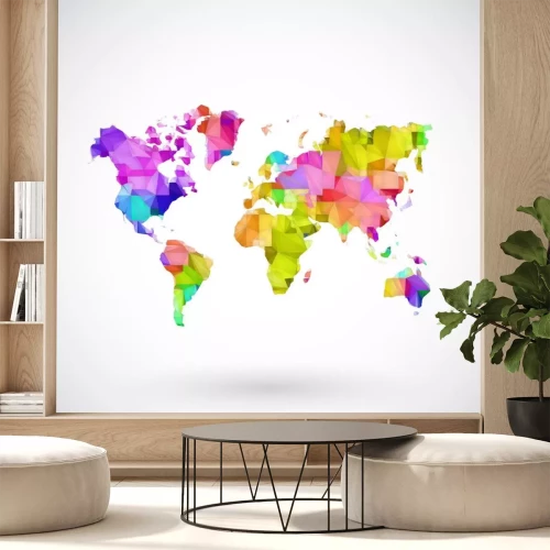 Sticker Low poly kaart aarde